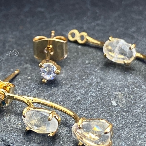 Anthropologie front back earrings & clear crystals - Picture 5 of 5